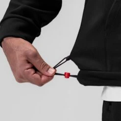 0905. Tech-Terry™ Weather-Ready Training Hoodie - Black "ASRV" -Fashion Shop 0905 Black TrainingHoodie 3