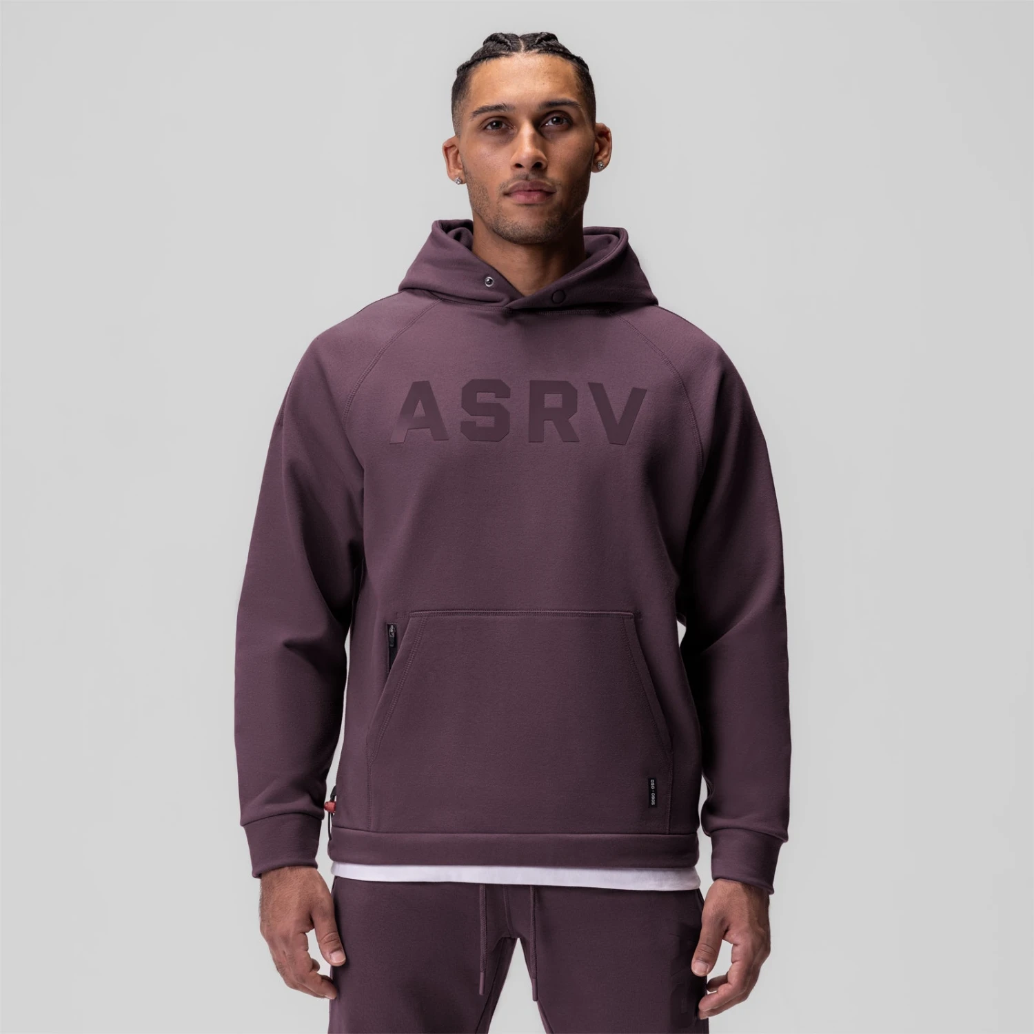 0905. Tech-Terry™ Weather-Ready Training Hoodie - Deep Purple "ASRV" 4 0905. Tech-Terry™ Weather-Ready Training Hoodie - Deep Purple "ASRV" - Image 2