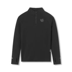 0906. Thermal Training Quarter Zip - Black "Cyber"
