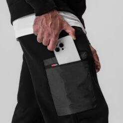 0914. Tech-Terry™ Paneled Cinch Cargo Jogger - Black/Wave-Dye -Fashion Shop 0914 Black CinchCargoPant 4