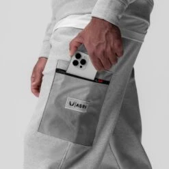 0914. Tech-Terry™ Paneled Cinch Cargo Jogger - Heather Grey/Wave-dye -Fashion Shop 0914 HeatherGrey CinchCargoPant 4