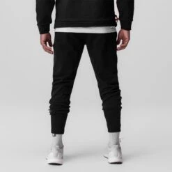 0915. Tech-Terry™ High Rib Jogger - Black "ASRV" -Fashion Shop 0915 Black ASRV HiRibJogger 1