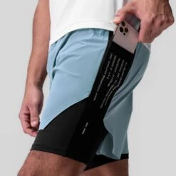 0953. Aerotex™ Hybrid Liner Short - Light Sky -Fashion Shop 0953 Sky Hybrid Side