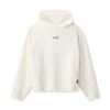 0958. Micro-Terry Raw Hem Hoodie - Cream -Fashion Shop 0958 IvoryCream