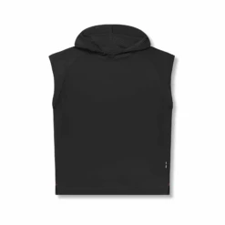 0983. Reversible 2-in-1 Cutoff Hoodie - Black -Fashion Shop 0983 Black 1