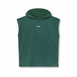 0983. Reversible 2-in-1 Cutoff Hoodie - Forest Green