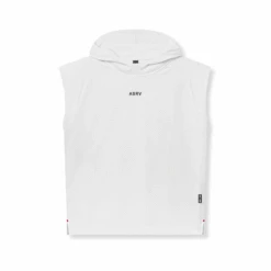0983. Reversible 2-in-1 Cutoff Hoodie - White