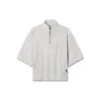 1057. Towel Terry Quarter Zip Oversized Tee - Heather Grey 2 1057. Towel Terry Quarter Zip Oversized Tee - Heather Grey -Fashion Shop 1057 HEATHER GREY