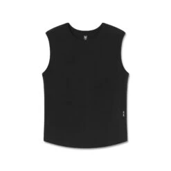 1060. Creora® Cotton Modal Cutoff Tank - Black