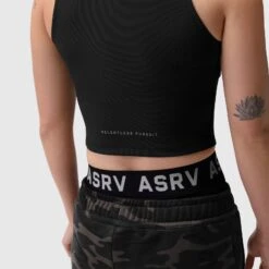 W023. Performance Ribbed Mockneck Tank - Black -Fashion Shop 7M3A6493 BLACKcopy