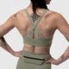 W039. Lycra® Hybrid Sports Bra - Sage -Fashion Shop 7M3A6565