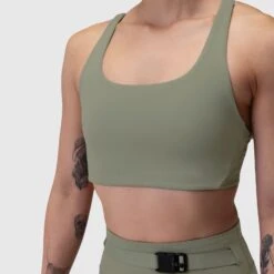 W039. Lycra® Hybrid Sports Bra - Sage -Fashion Shop 7M3A6574