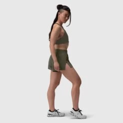W026. Aerotex™ Side Split Run Short - Olive