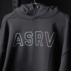 0874. Tech-Terry™ Zip Pocket Hoodie - Black "Outline" -Fashion Shop 7M3A7234