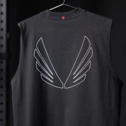 0807. Tech Essential™ Relaxed Cutoff - Black "Outline" -Fashion Shop 7M3A7242