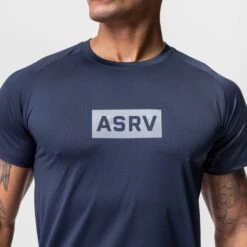 0660. AeroSilver® Established Tee - Navy "Box Logo" -Fashion Shop ASRVE Comm 426
