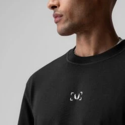 1026. Herringbone Terry Oversized Cinch Tee - Black -Fashion Shop BLACK 1026 CinchTee 4