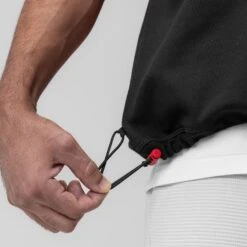 1026. Herringbone Terry Oversized Cinch Tee - Black -Fashion Shop BLACK 1026 CinchTee 5