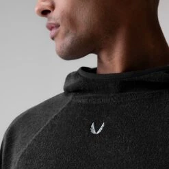 1054. Towel Terry Reversible Hoodie - Black -Fashion Shop BLACK 1054 TowelTerry Hoodie 4