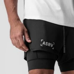 0828. AeroSilver® 5" Liner Short - Black "Bracket"/Black -Fashion Shop BLACK BRACKETS LinerShorts1