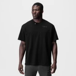 0797. Tech Essential™ Relaxed Tee - Black/Black "Brush Wings/ASRV" -Fashion Shop BLACK Black BrushWings Tee