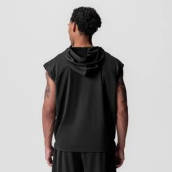 0983. Reversible 2-in-1 Cutoff Hoodie - Black -Fashion Shop BLACK CutoffHoodie5