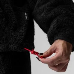 1007. Women's Sherpa Recovery 1/2 Zip - Black/White -Fashion Shop BLACK HalfZip Wmns SherpaHoodie3