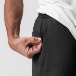 0993. AeroSilver® 5" Linerless Short - Black "Brackets" 12 0993. AeroSilver® 5" Linerless Short - Black "Brackets" -Fashion Shop BLACK LinerlessShorts2