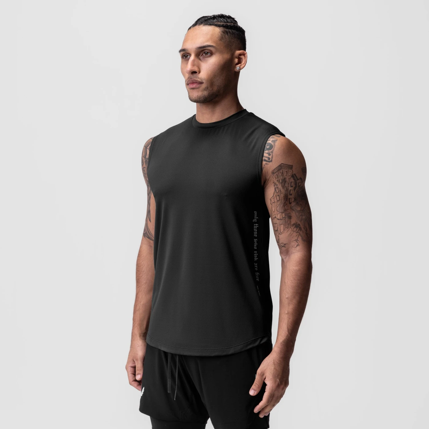 0757. AeroSilver® Cutoff Tank - Black "OTWR" 4 0757. AeroSilver® Cutoff Tank - Black "OTWR" - Image 2