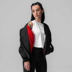 1004. Women's Sherpa-Lined Insulated Bomber Jacket - Black -Fashion Shop BLACK Sherpa Wmns BomberJacket6 b50482cd 344a 45b8 b330 4290b67f0455