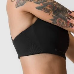 ASRV X Equinox Lycra® Hybrid Sports Bra - Black -Fashion Shop BLACK SportsBra2