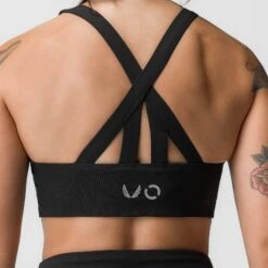 ASRV X Equinox Lycra® Hybrid Sports Bra - Black -Fashion Shop BLACK SportsBra3