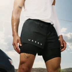 0786. Ripstop 3" Belt Pack Short - Dusk Black/Black -Fashion Shop BeltShorts Black