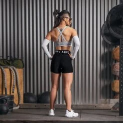 W027. Performance Ribbed Short - Black -Fashion Shop Black Ribbed Short back