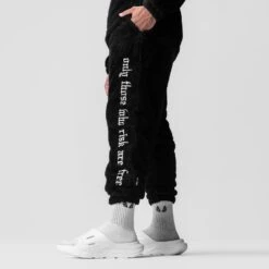0692. Sherpa Recovery Sweats - Black/White -Fashion Shop Black White SherpaSweats2