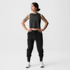 ASRV X Equinox AeroSilver® Cropped Training Tank - Black