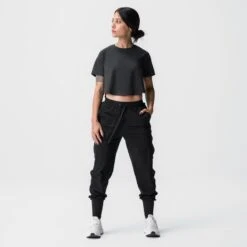 ASRV X Equinox AeroSilver® Cropped Training Tee - Black