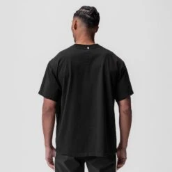 0797. Tech Essential™ Relaxed Tee - Black "Space Bracket" -Fashion Shop Black Cyber TechTee1