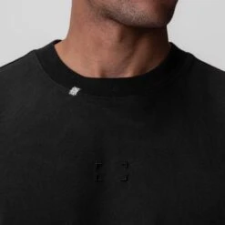 0797. Tech Essential™ Relaxed Tee - Black "Space Bracket" -Fashion Shop Black Cyber TechTee3