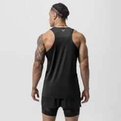 0754. AeroSilver® Training Singlet - Black "OTWR" -Fashion Shop Black DSG0754 Tank 1