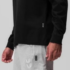0851. Tech Essential™ Relaxed Long Sleeve - Black -Fashion Shop Black LongSleeve 3
