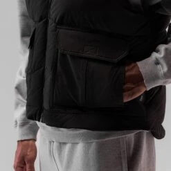 0859. Ripstop Insulated Puffer Gilet - Black -Fashion Shop Black PufferVest 5