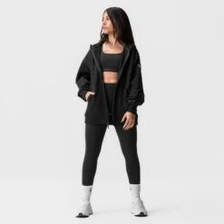 ASRV X Equinox Sorona® French-Terry Oversized Zip Hoodie - Black