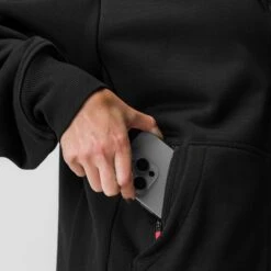 ASRV X Equinox Sorona® French-Terry Oversized Zip Hoodie - Black -Fashion Shop Black Terry ZipHoodie5