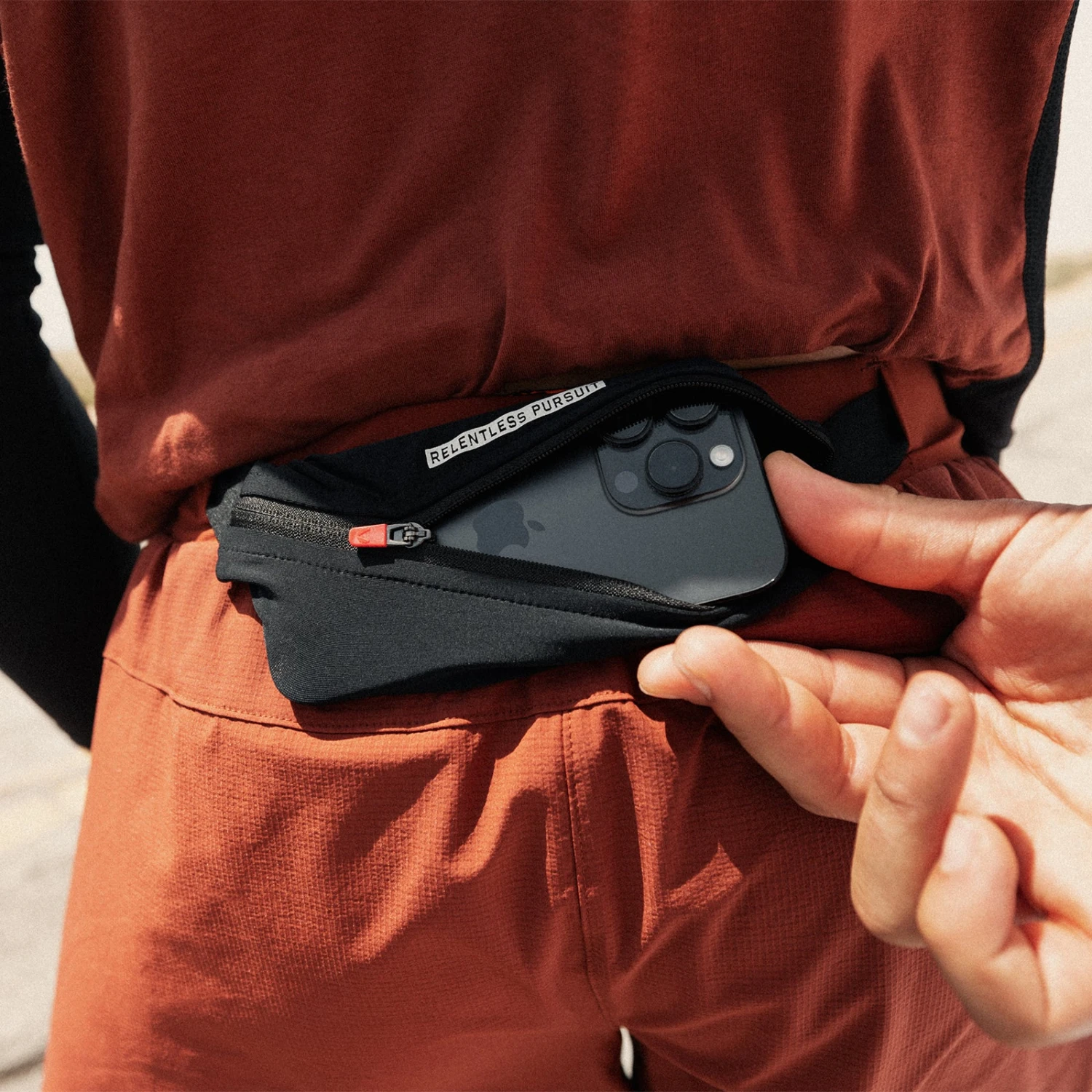 0786. Ripstop 3" Belt Pack Short - Brick/Black 9 0786. Ripstop 3" Belt Pack Short - Brick/Black - Image 7