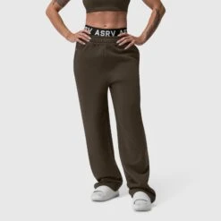 W034. Sorona® Terry Straight Leg Sweats - Dark Earth