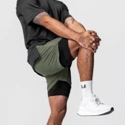 0622. Tetra-Lite® 5" Liner Short - Olive/Black -Fashion Shop CC3E Comm 375