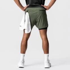 0622. Tetra-Lite® 5" Liner Short - Olive/Black -Fashion Shop CC3E Comm 378