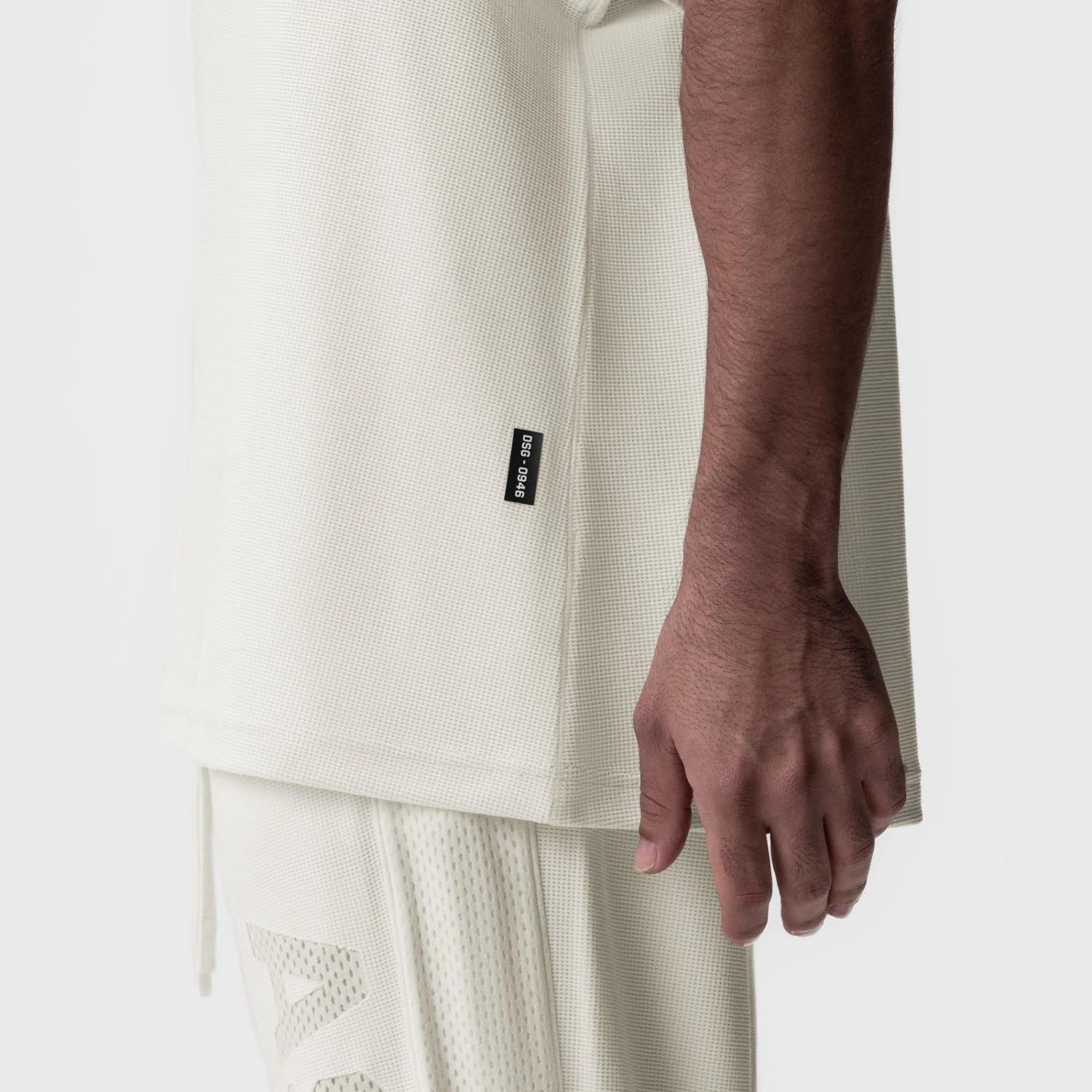 0946. Waffle Knit Oversized Tee - Cream 8 0946. Waffle Knit Oversized Tee - Cream - Image 6