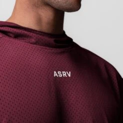 0983. Reversible 2-in-1 Cutoff Hoodie - Crimson -Fashion Shop CRIMSON CutoffHoodie3